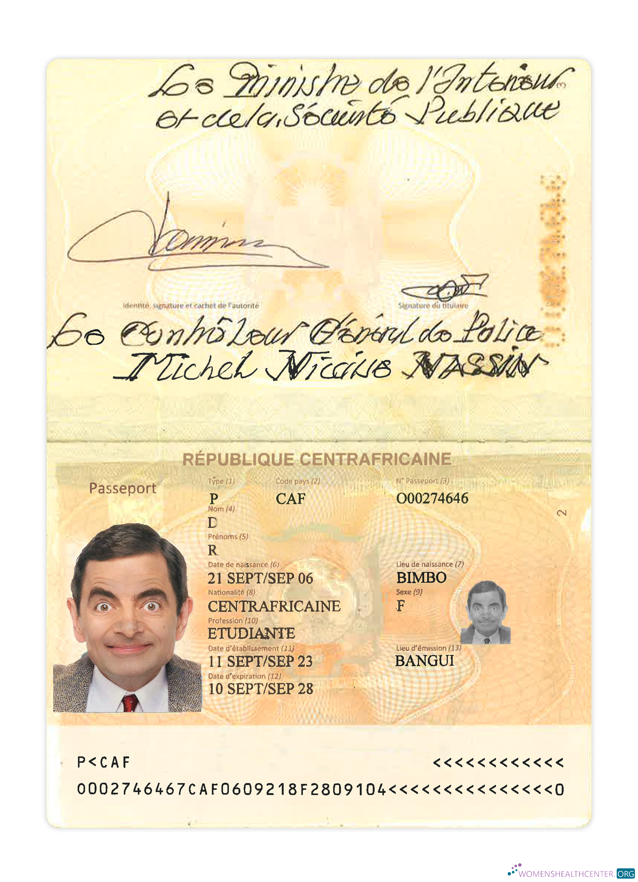 Download Central Africa passport 2023 present Photoshop template